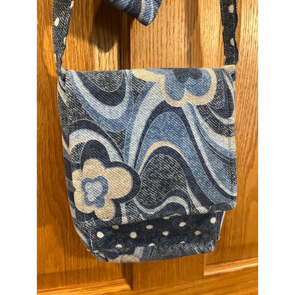 Boho Coastal Grandmother USA Handmade Artisan Quilted Floral Crossbody w Wallet - Picture 2 of 9